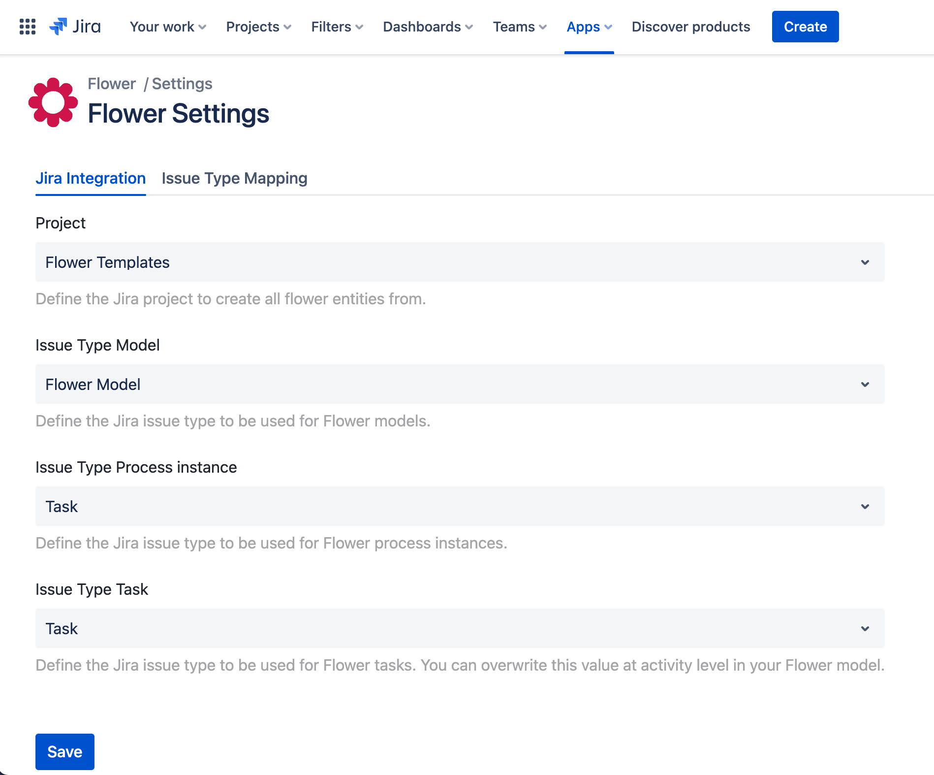 Flower settings: Jira Integration