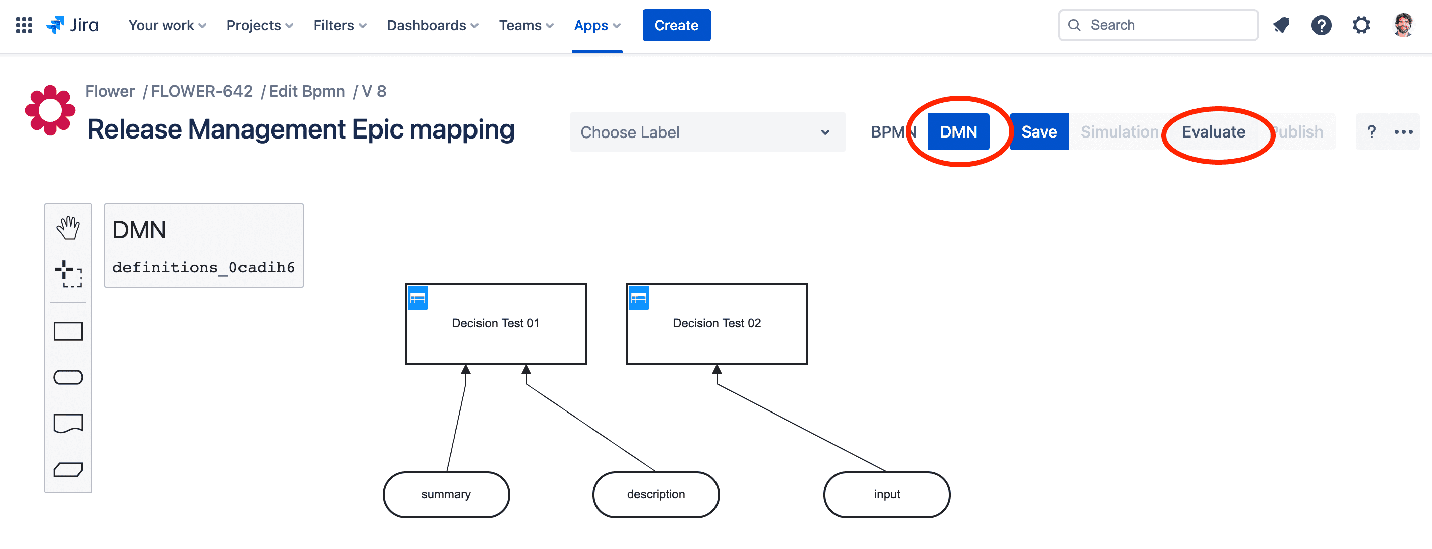 DMN modeller