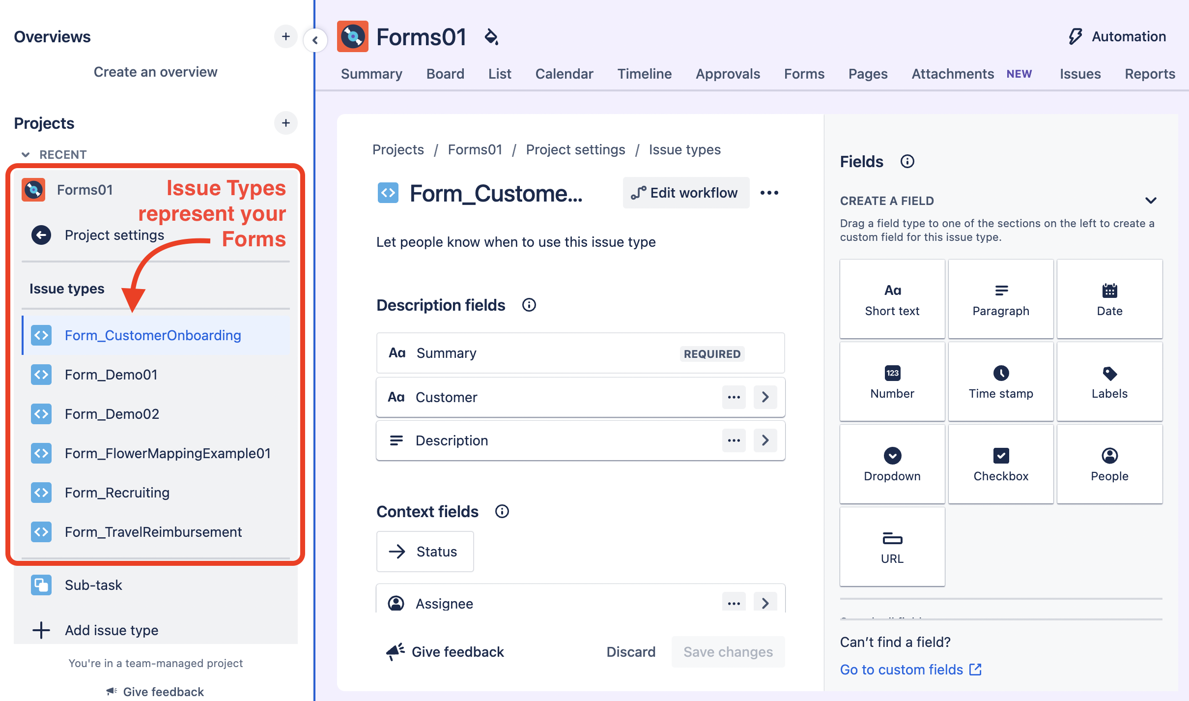 Jira Form Project holding all Flower Forms