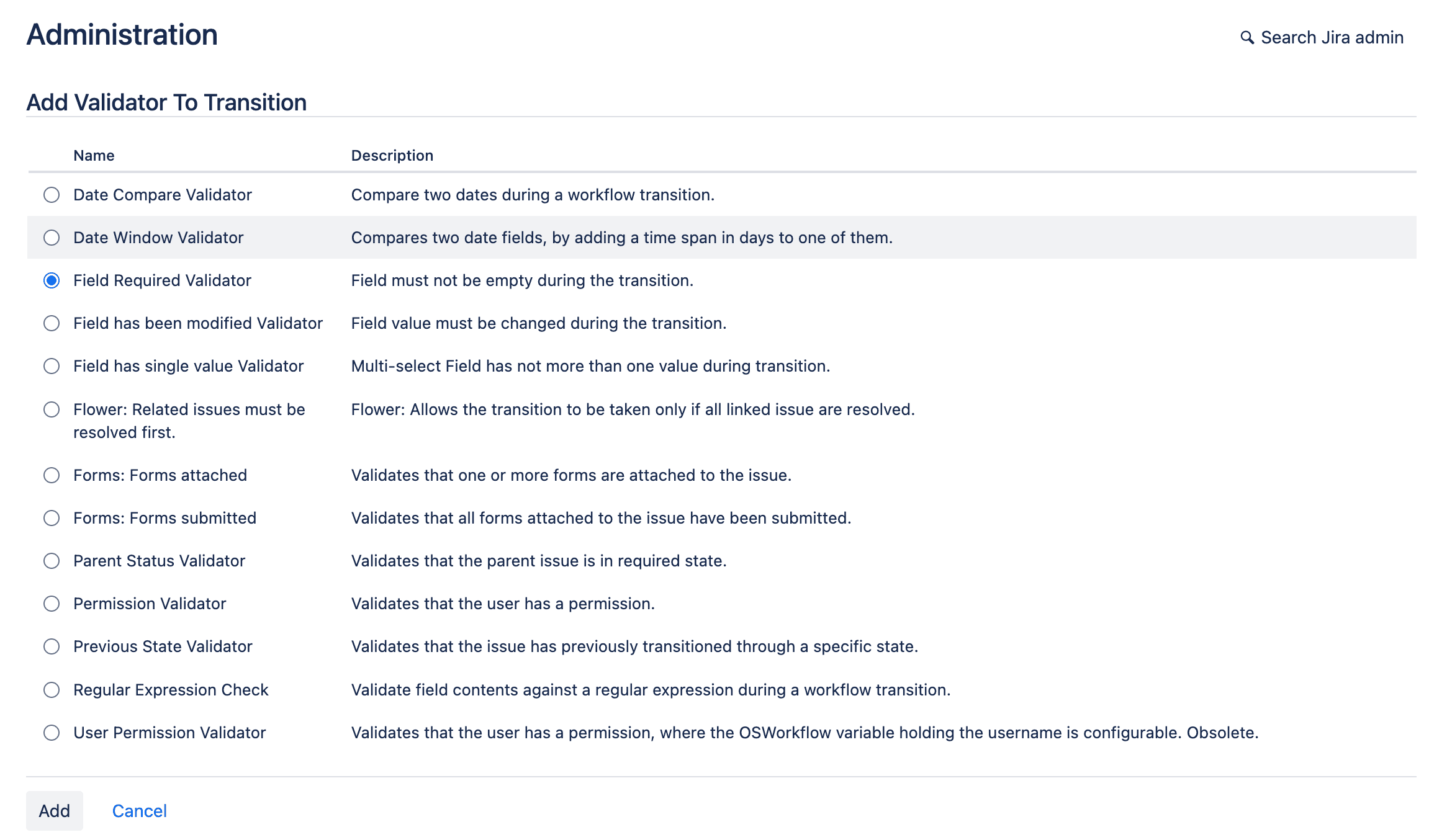 Jira workflow validator